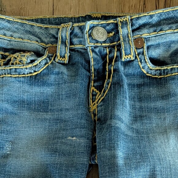 True Religion Capri Jeans with Yellow Stitching- Size 28- BN without Tags - Picture 6 of 6